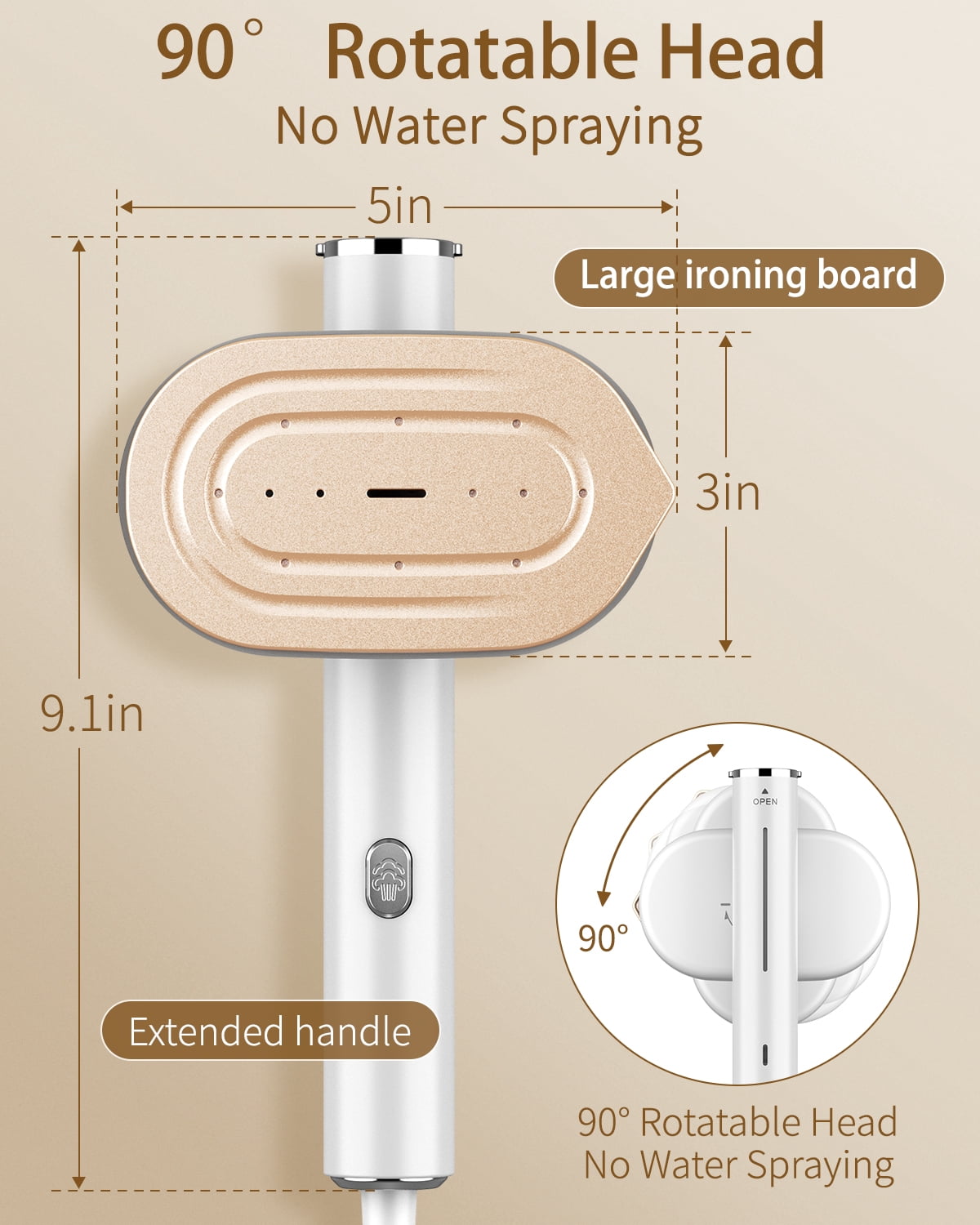 Travel Steamer for Clothes, 1200W Portable Steam & Iron 2 in 1, 15S Heat-Up, Handheld Garment Steamers for Travel Home Office (110-120V)