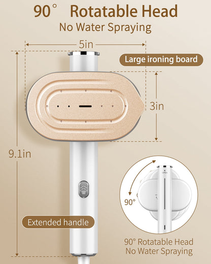 Travel Steamer for Clothes, 1200W Portable Steam & Iron 2 in 1, 15S Heat-Up, Handheld Garment Steamers for Travel Home Office (110-120V)